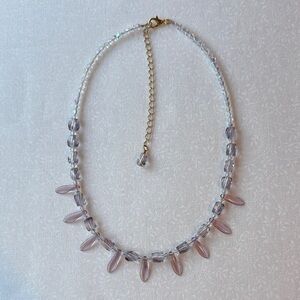 New Chic Lavender, Pink & Clear Beaded Necklace‎